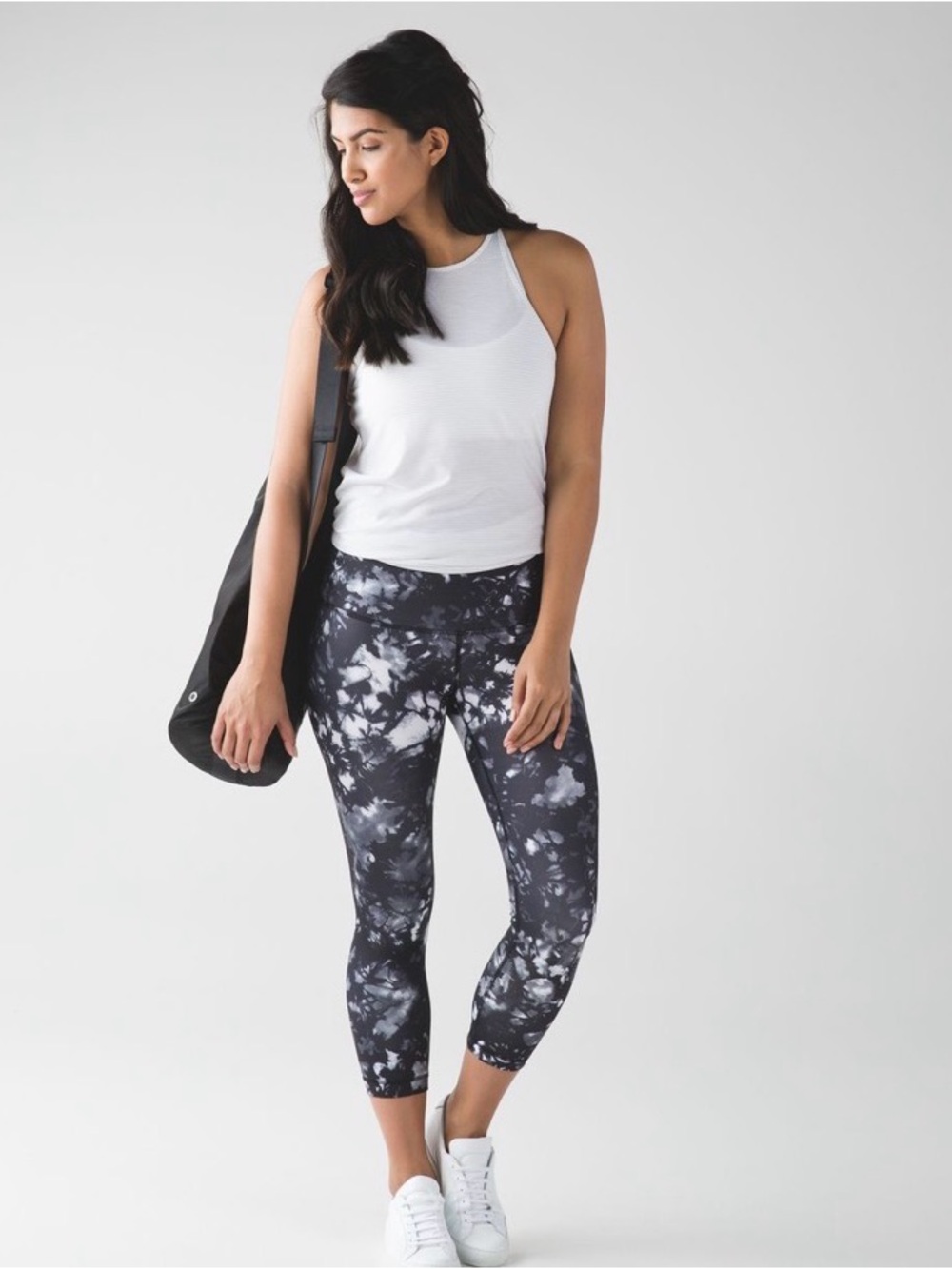 Lululemon Wunder Under Crop (Hi-Rise) Dusk Dye White Black